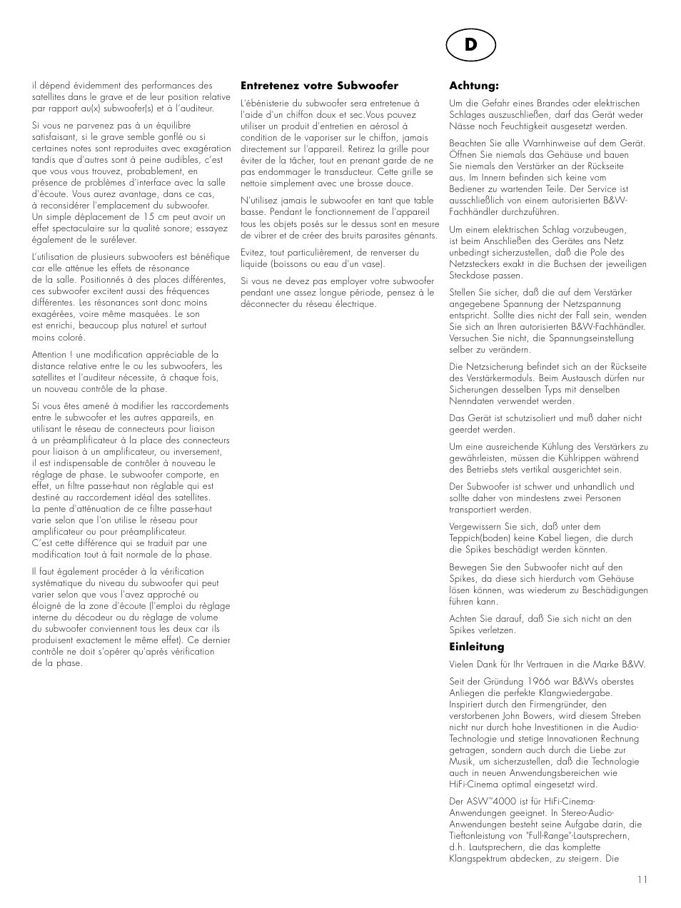 Bowers & Wilkins 4000 User Manual | Page 13 / 42