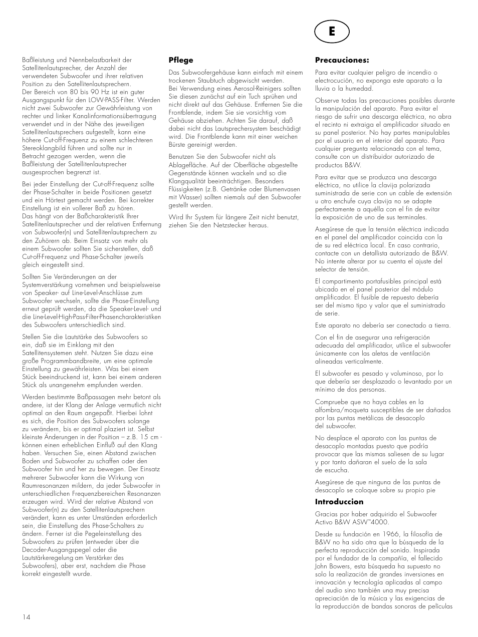 Bowers & Wilkins 4000 User Manual | Page 16 / 42
