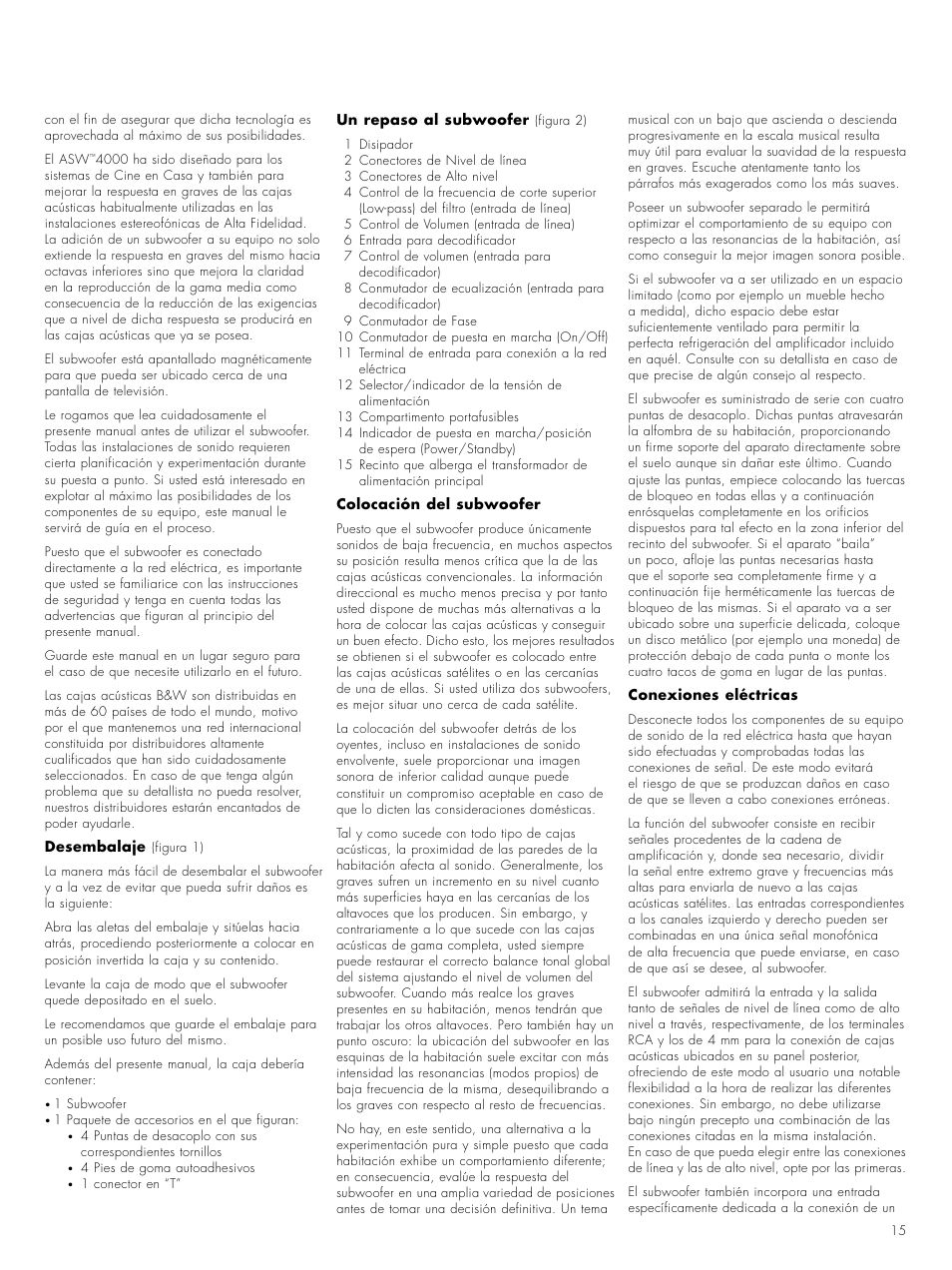 Bowers & Wilkins 4000 User Manual | Page 17 / 42