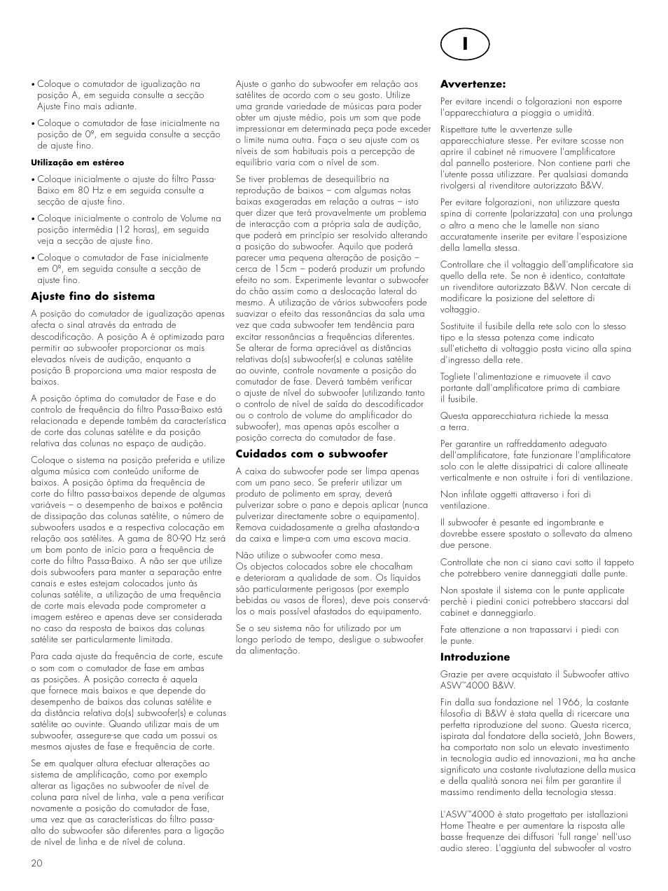 Bowers & Wilkins 4000 User Manual | Page 22 / 42