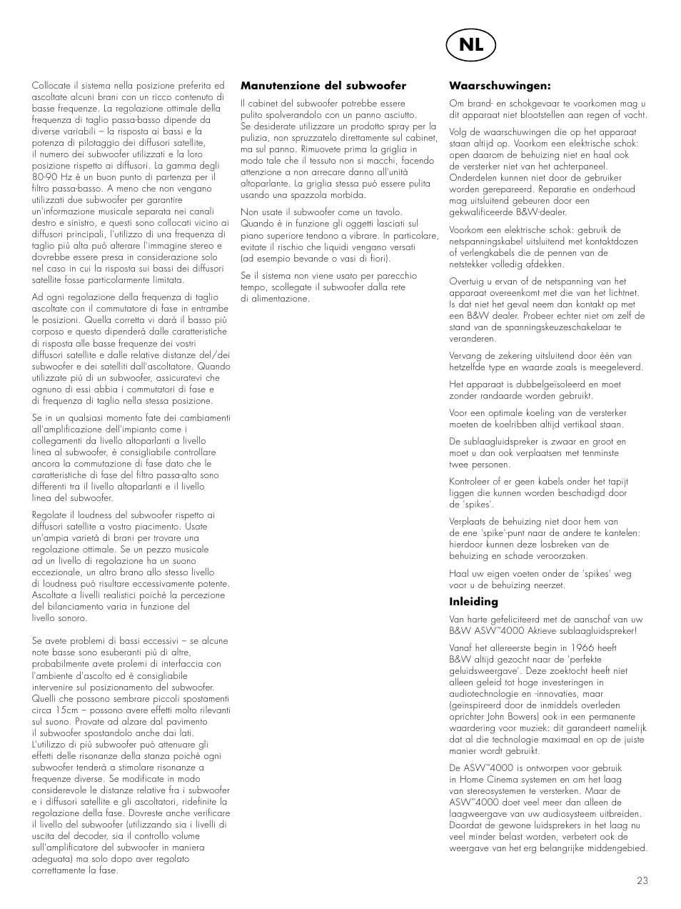 Bowers & Wilkins 4000 User Manual | Page 25 / 42