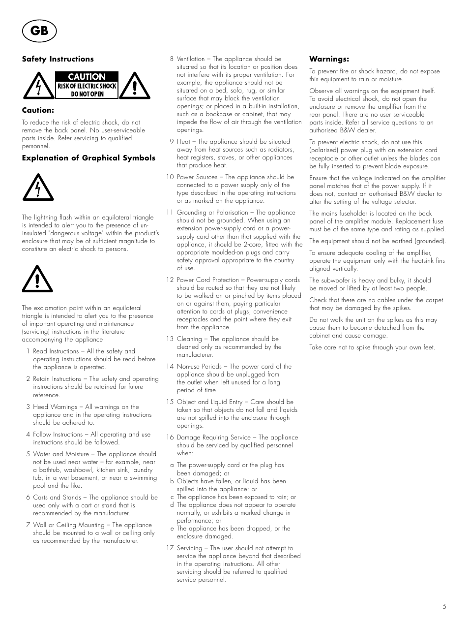 Bowers & Wilkins 4000 User Manual | Page 7 / 42