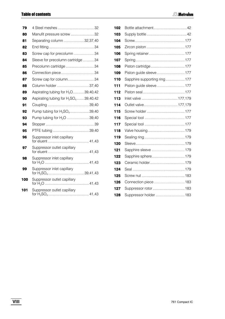 Viii | Metrohm 761 Compact IC User Manual | Page 10 / 228