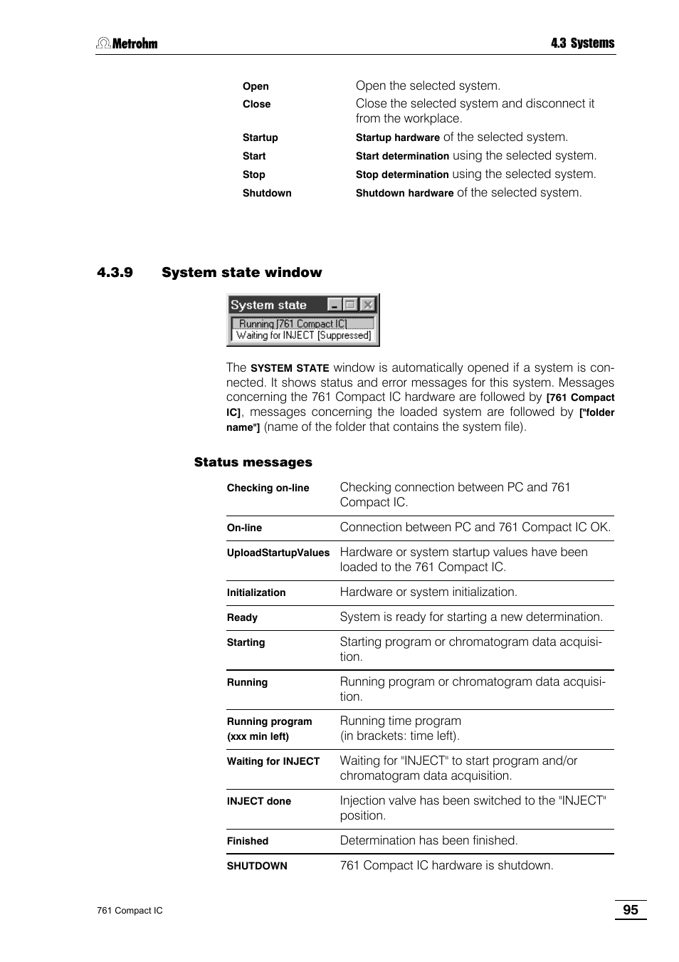 9 system state window | Metrohm 761 Compact IC User Manual | Page 105 / 228