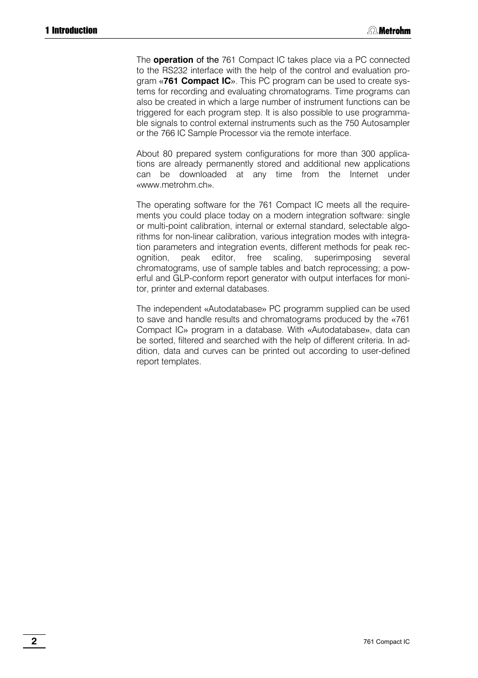 Metrohm 761 Compact IC User Manual | Page 12 / 228