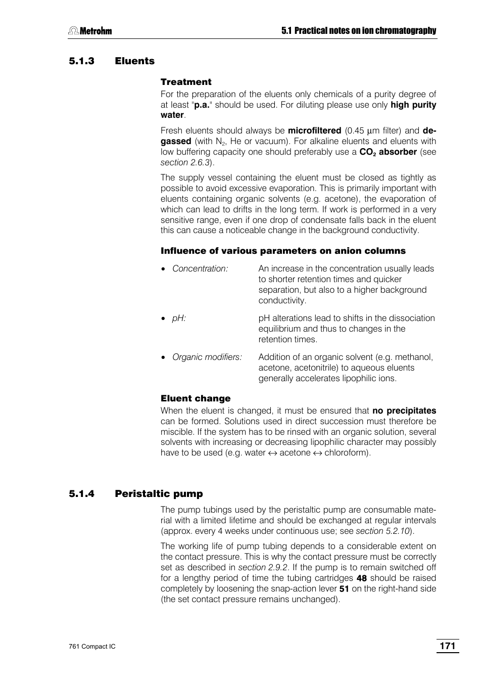 3 eluents, 4 peristaltic pump | Metrohm 761 Compact IC User Manual | Page 181 / 228