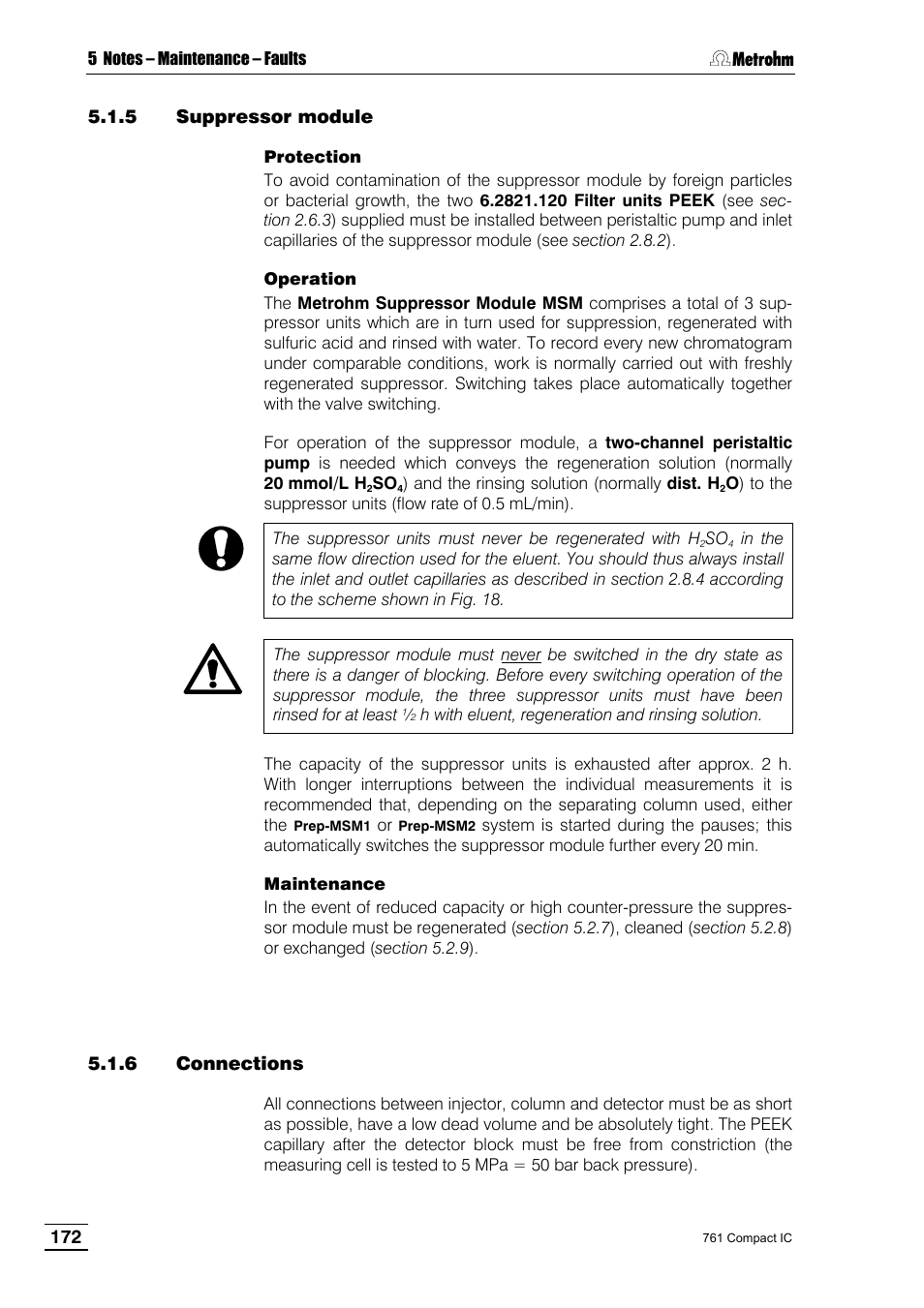 5 suppressor module, 6 connections | Metrohm 761 Compact IC User Manual | Page 182 / 228