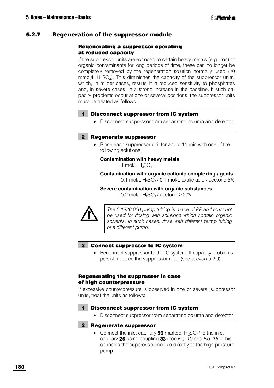 7 regeneration of the suppressor module | Metrohm 761 Compact IC User Manual | Page 190 / 228