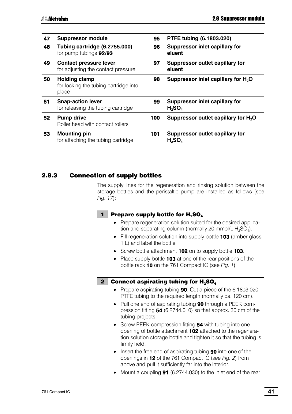 3 connection of supply bottles | Metrohm 761 Compact IC User Manual | Page 51 / 228