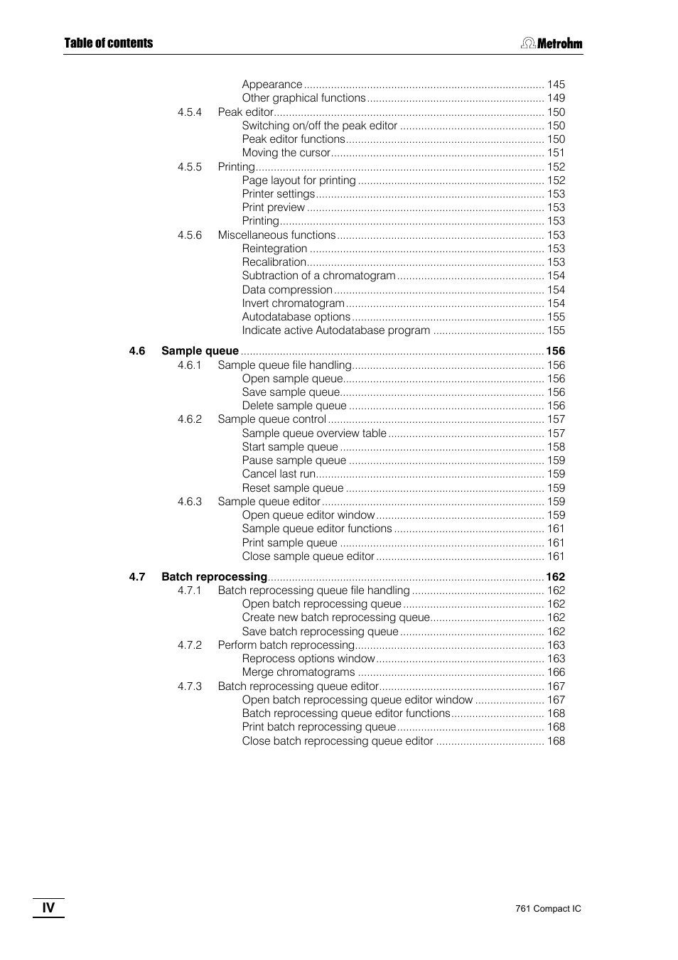 Metrohm 761 Compact IC User Manual | Page 6 / 228