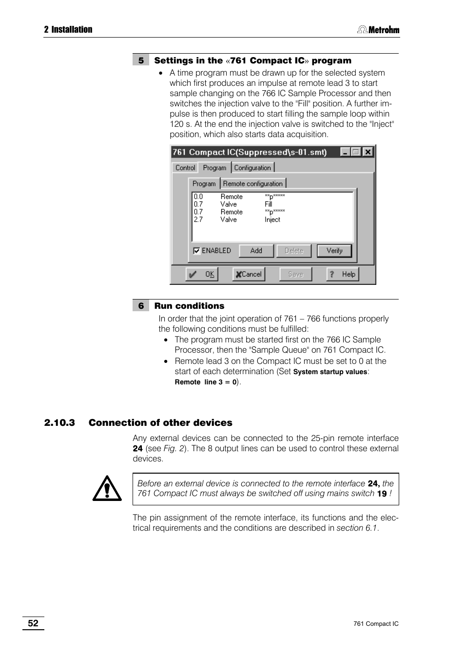 3 connection of other devices | Metrohm 761 Compact IC User Manual | Page 62 / 228