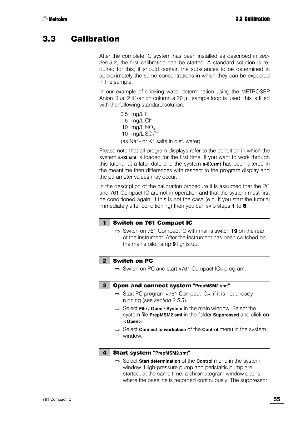 3 calibration | Metrohm 761 Compact IC User Manual | Page 65 / 228