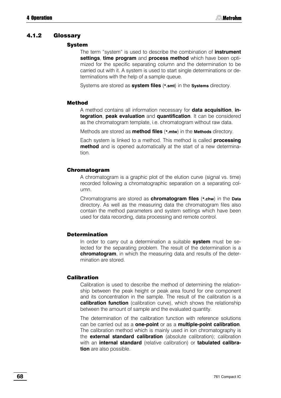 2 glossary | Metrohm 761 Compact IC User Manual | Page 78 / 228