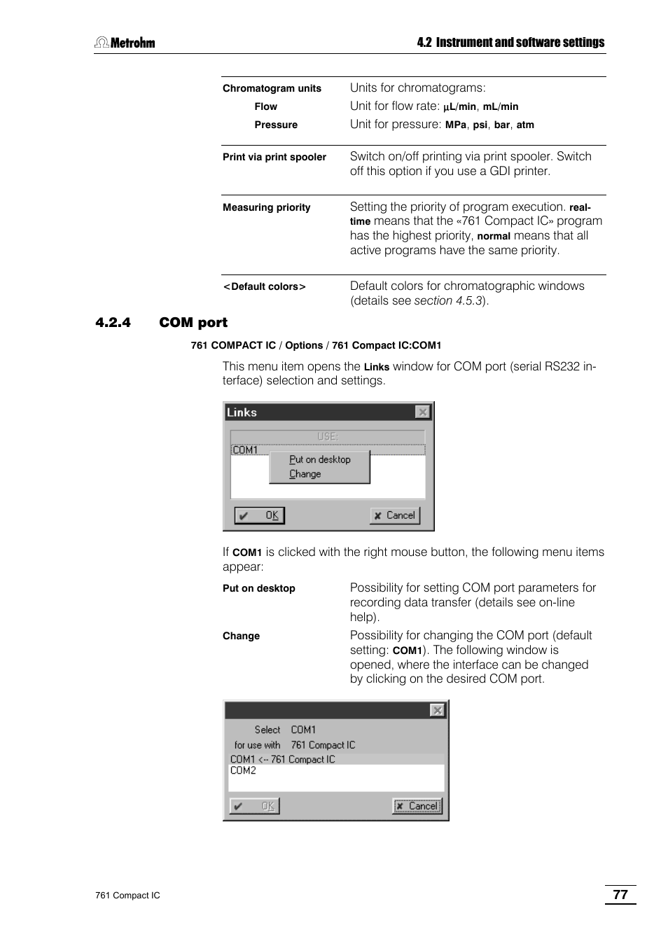 4 com port | Metrohm 761 Compact IC User Manual | Page 87 / 228