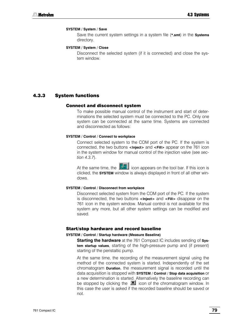 3 system functions | Metrohm 761 Compact IC User Manual | Page 89 / 228