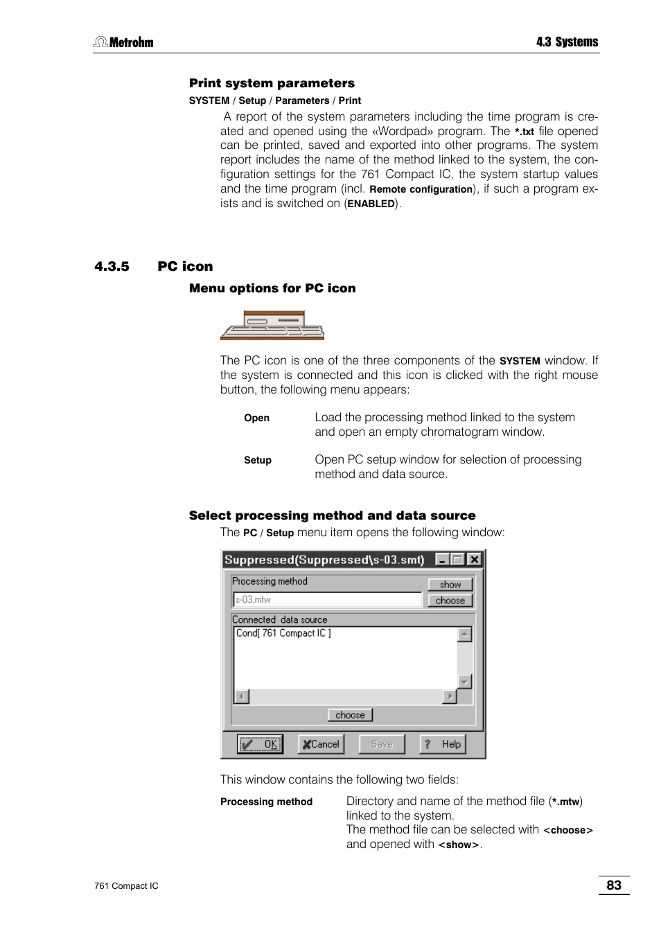 5 pc icon | Metrohm 761 Compact IC User Manual | Page 93 / 228