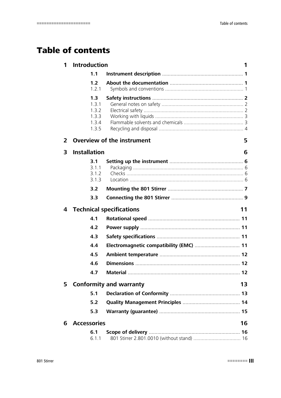 Metrohm 801 Magnetic Stirrer User Manual | Page 5 / 27