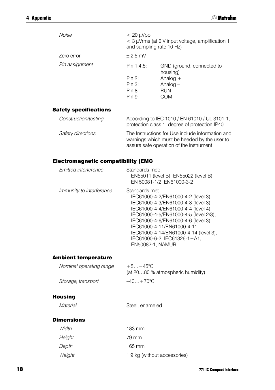Metrohm 771 IC Compact Interface User Manual | Page 24 / 30