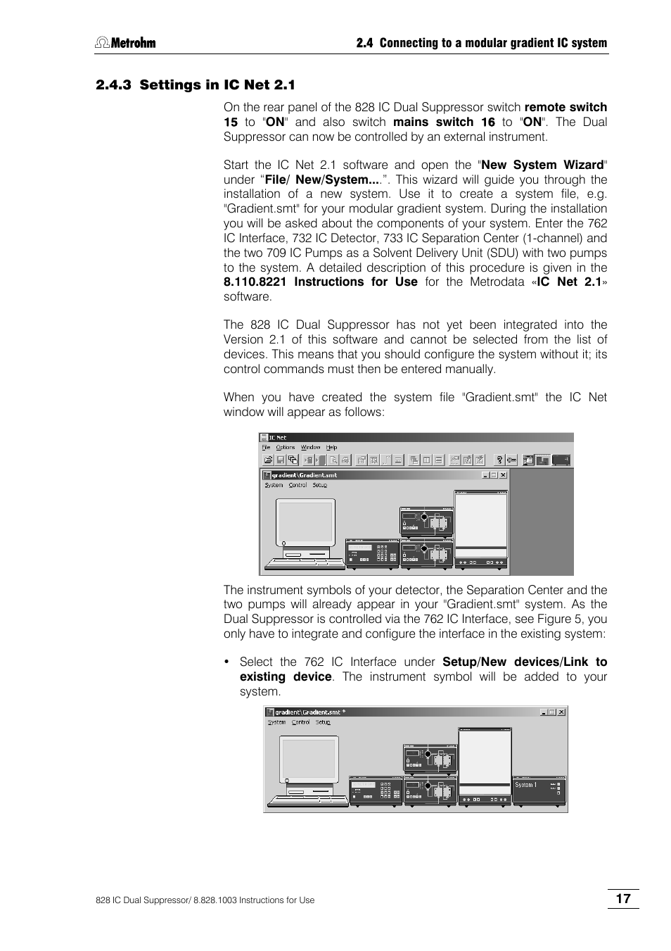 Settings in ic net 2.1 | Metrohm 828 IC Dual Suppressor User Manual | Page 25 / 58