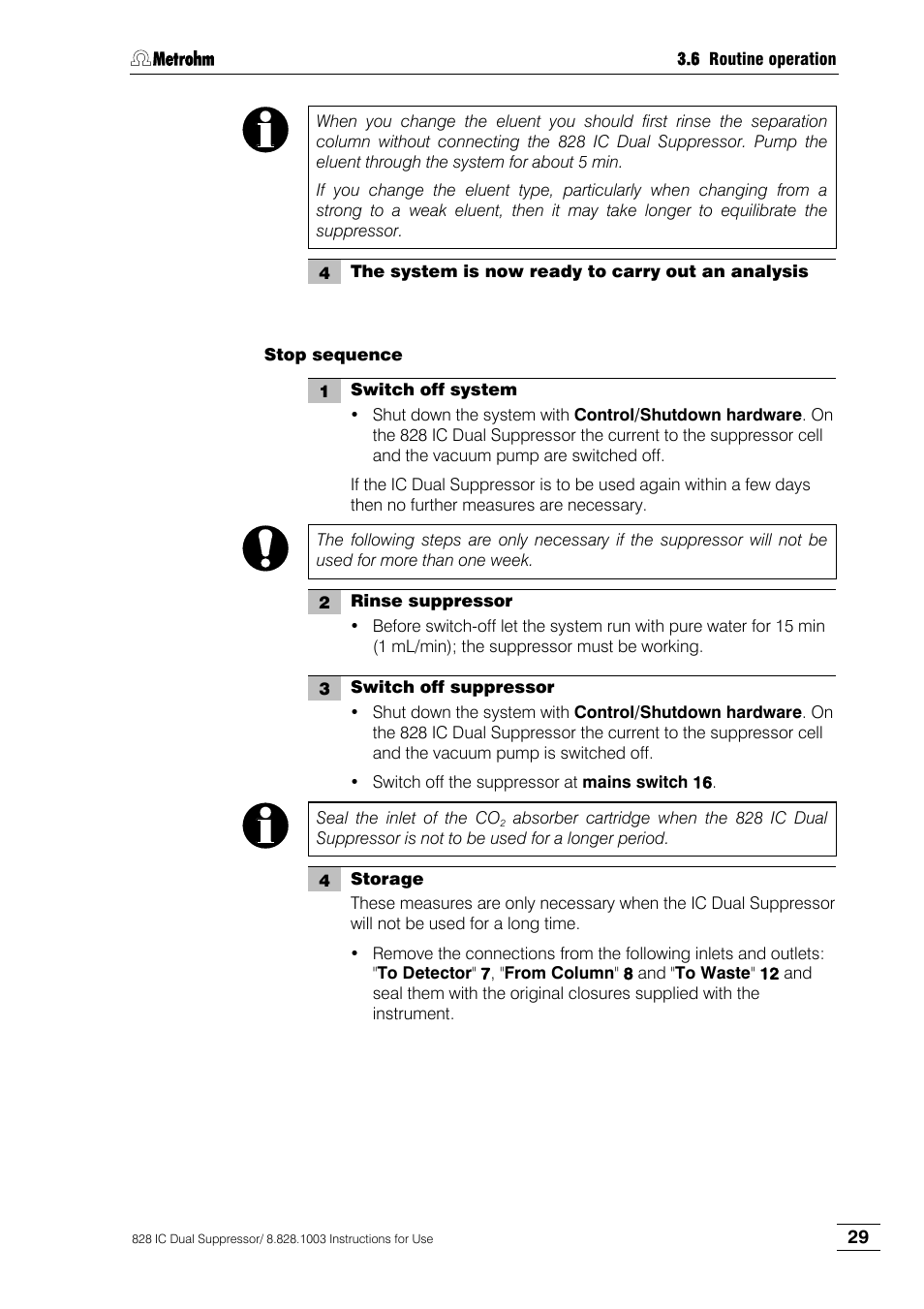 Metrohm 828 IC Dual Suppressor User Manual | Page 37 / 58