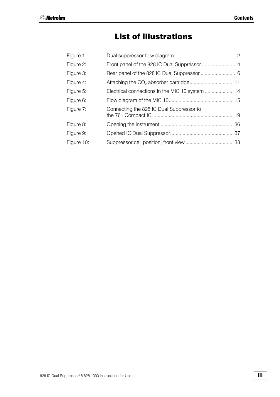 List of illustrations | Metrohm 828 IC Dual Suppressor User Manual | Page 7 / 58