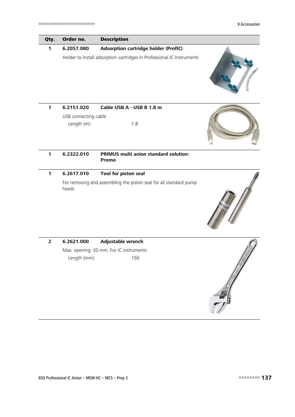 Metrohm 850 Professional IC MSM-HC MCS Prep 3 User Manual | Page 147 / 158