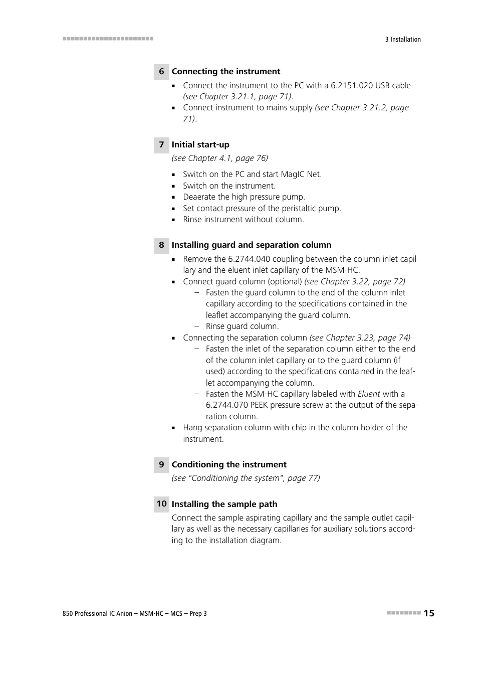 Metrohm 850 Professional IC MSM-HC MCS Prep 3 User Manual | Page 25 / 158