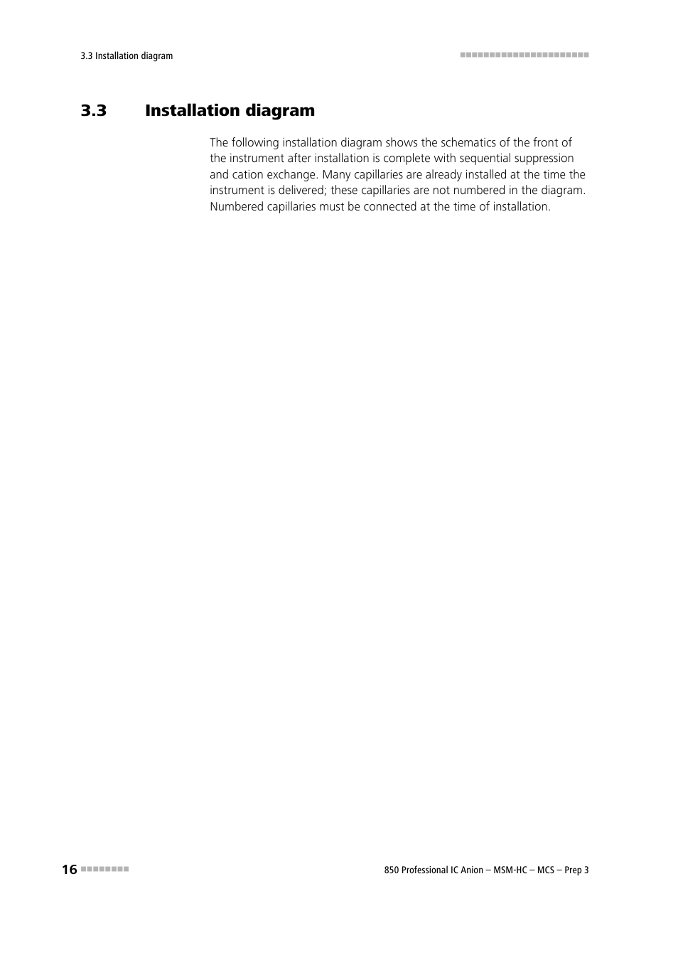 3 installation diagram, Installation diagram | Metrohm 850 Professional IC MSM-HC MCS Prep 3 User Manual | Page 26 / 158