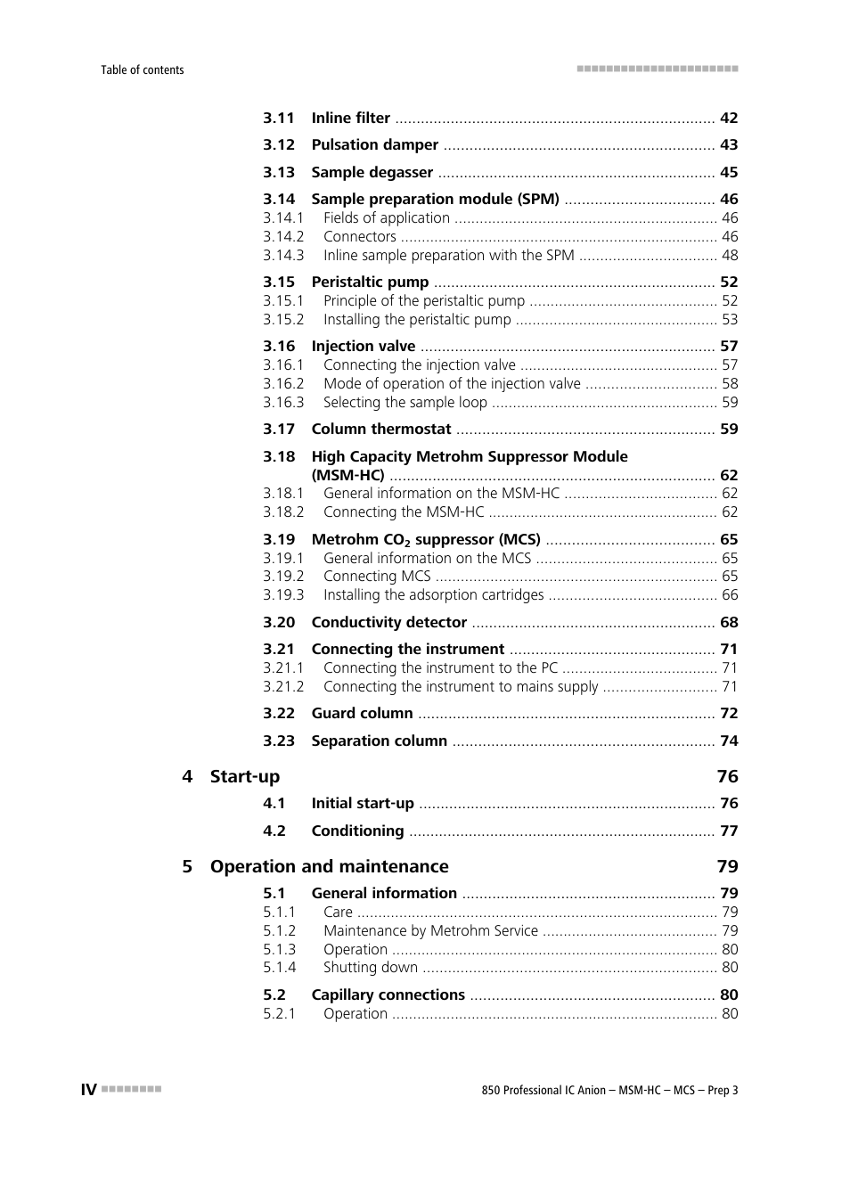 Metrohm 850 Professional IC MSM-HC MCS Prep 3 User Manual | Page 6 / 158