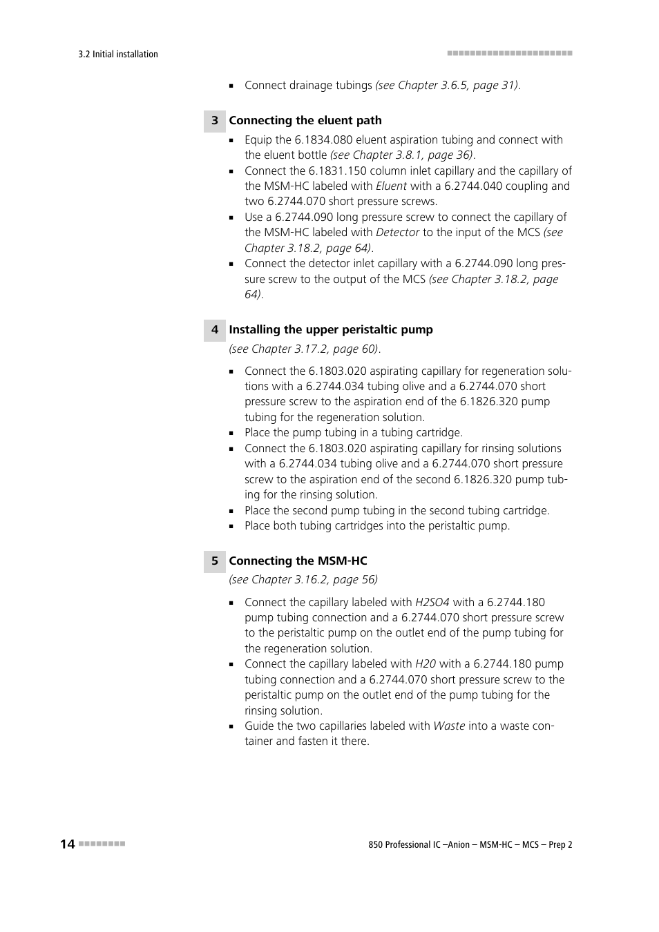 Metrohm 850 Professional IC Anion MSM-HC MCS Prep 2 User Manual | Page 24 / 150
