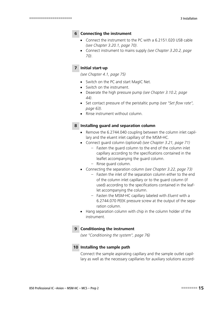 Metrohm 850 Professional IC Anion MSM-HC MCS Prep 2 User Manual | Page 25 / 150