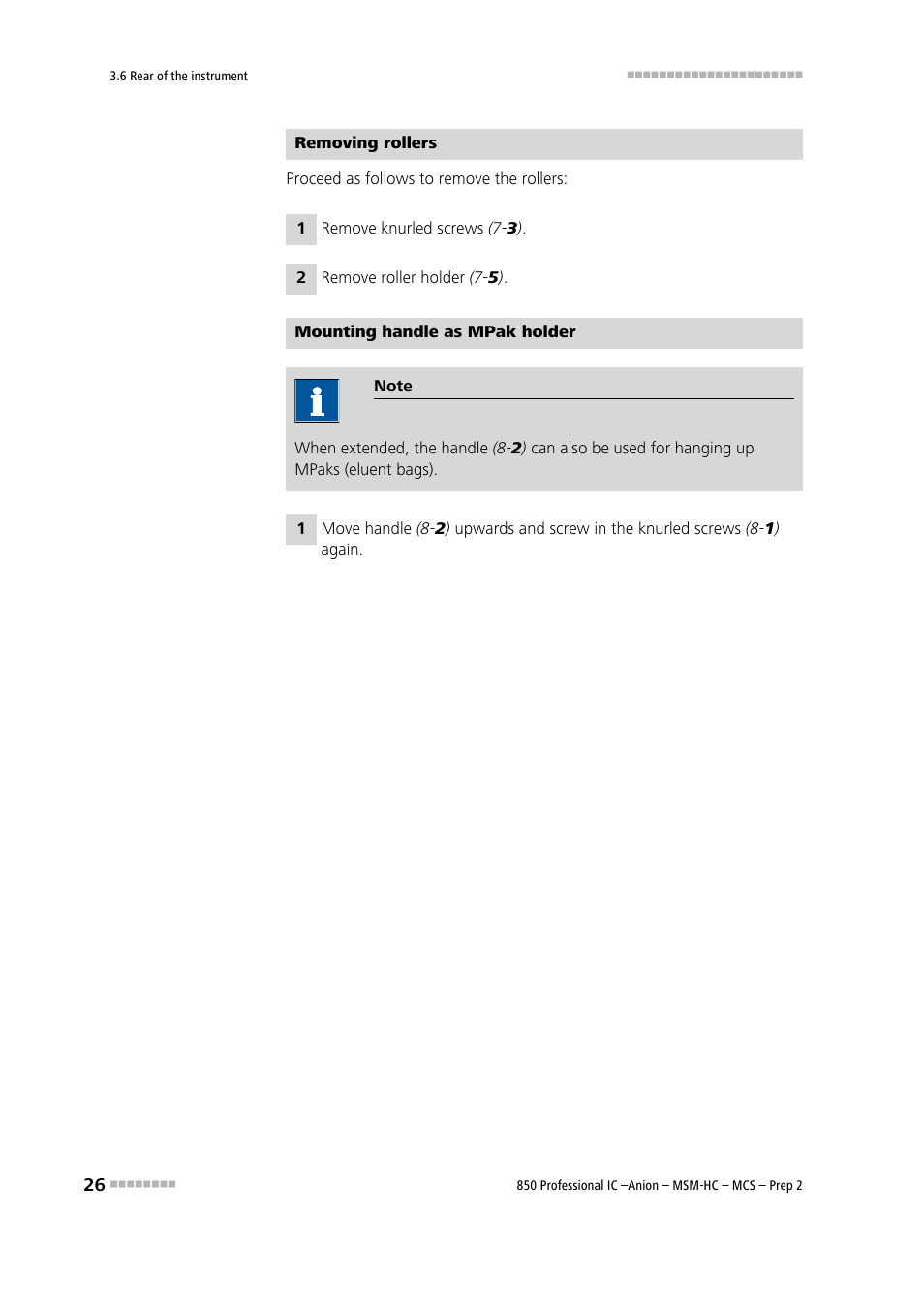 Metrohm 850 Professional IC Anion MSM-HC MCS Prep 2 User Manual | Page 36 / 150
