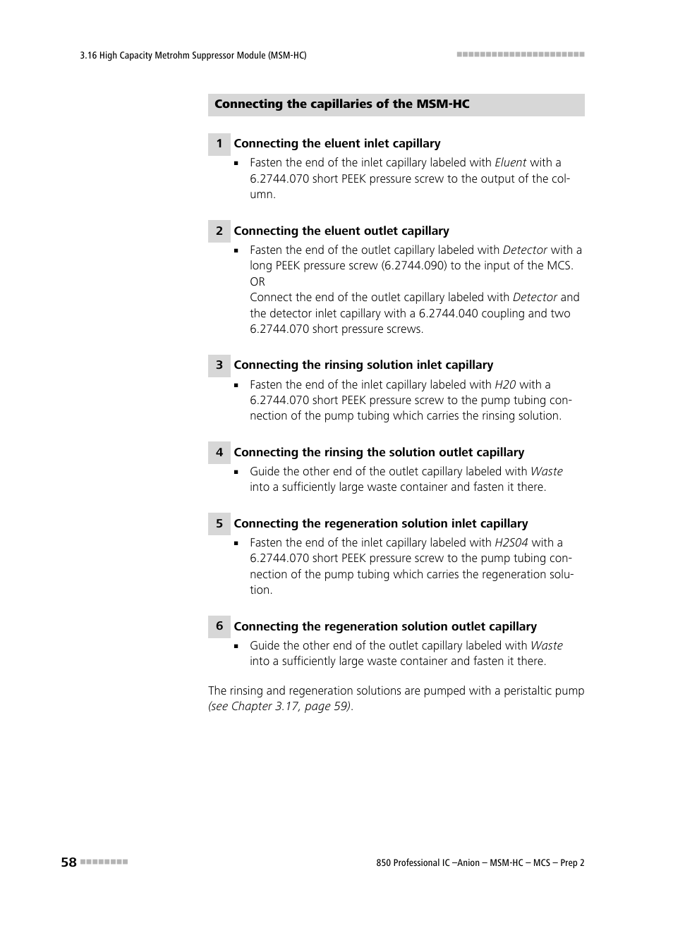 Metrohm 850 Professional IC Anion MSM-HC MCS Prep 2 User Manual | Page 68 / 150