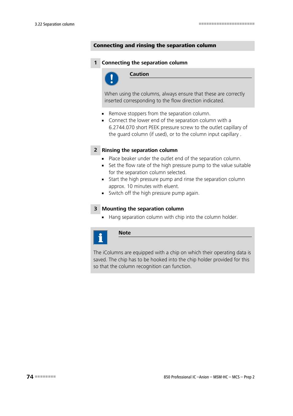 Metrohm 850 Professional IC Anion MSM-HC MCS Prep 2 User Manual | Page 84 / 150