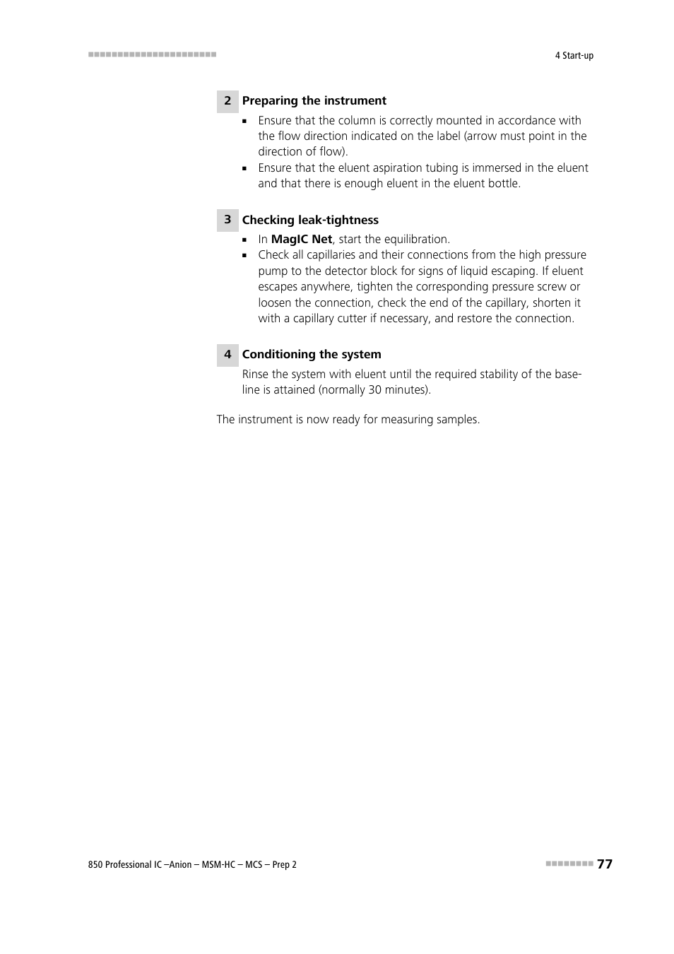 Metrohm 850 Professional IC Anion MSM-HC MCS Prep 2 User Manual | Page 87 / 150