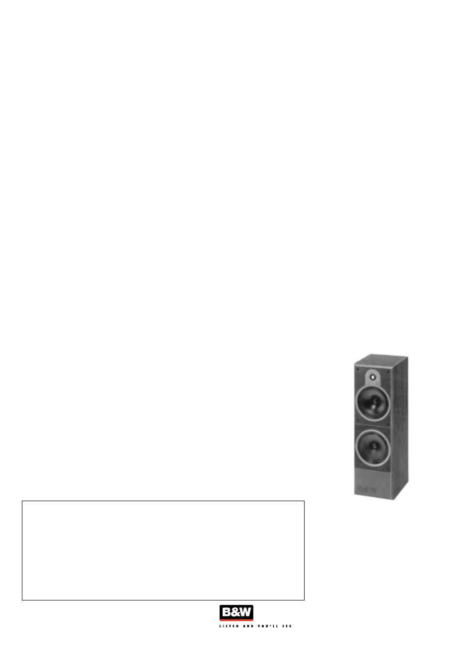 Bowers & Wilkins DM620 User Manual | 1 page