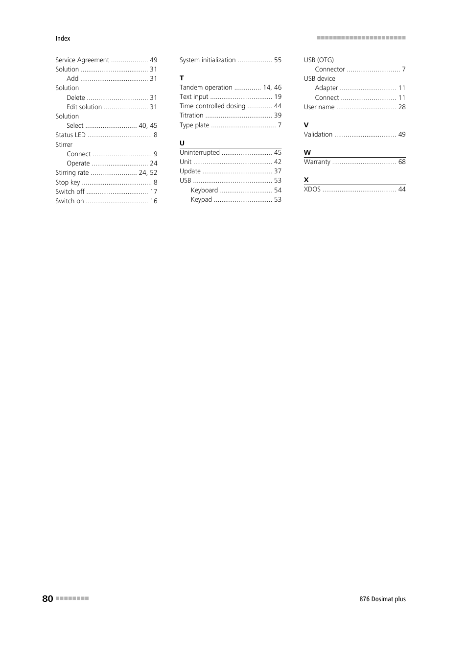 Metrohm 876 Dosimat plus User Manual | Page 88 / 88