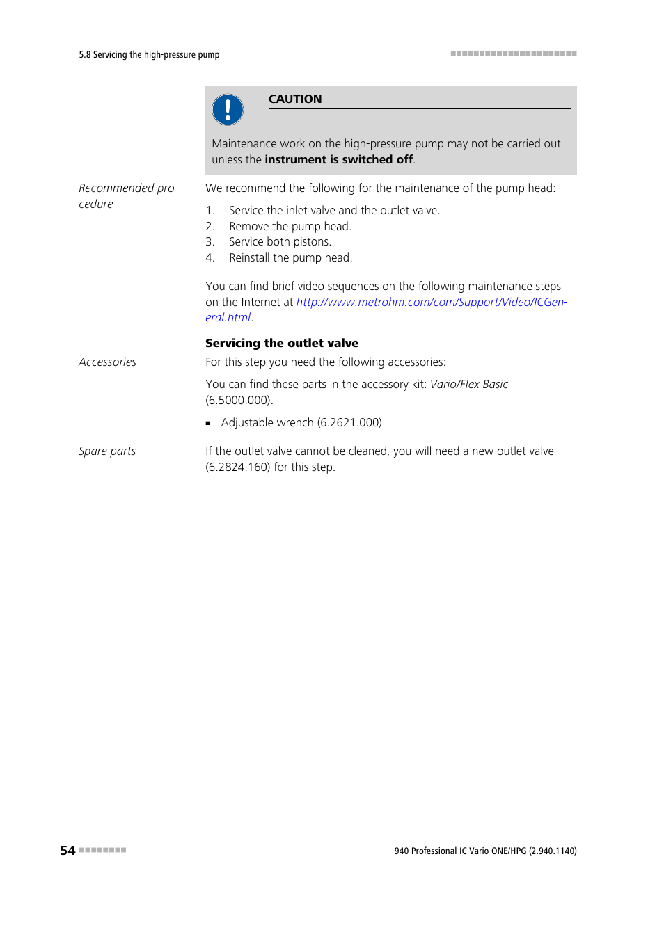 Metrohm 940 Professional IC Vario ONE/HPG User Manual | Page 62 / 95
