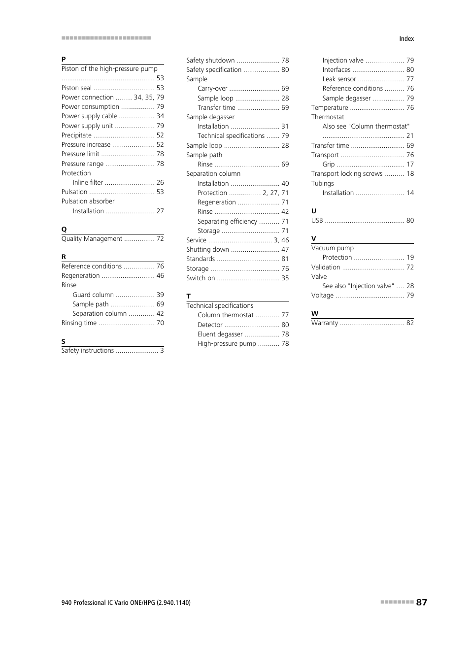 Metrohm 940 Professional IC Vario ONE/HPG User Manual | Page 95 / 95