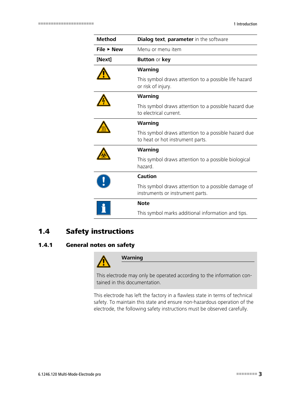 4 safety instructions, 1 general notes on safety, Safety instructions | General notes on safety | Metrohm Multi-Mode Electrode pro User Manual | Page 11 / 57