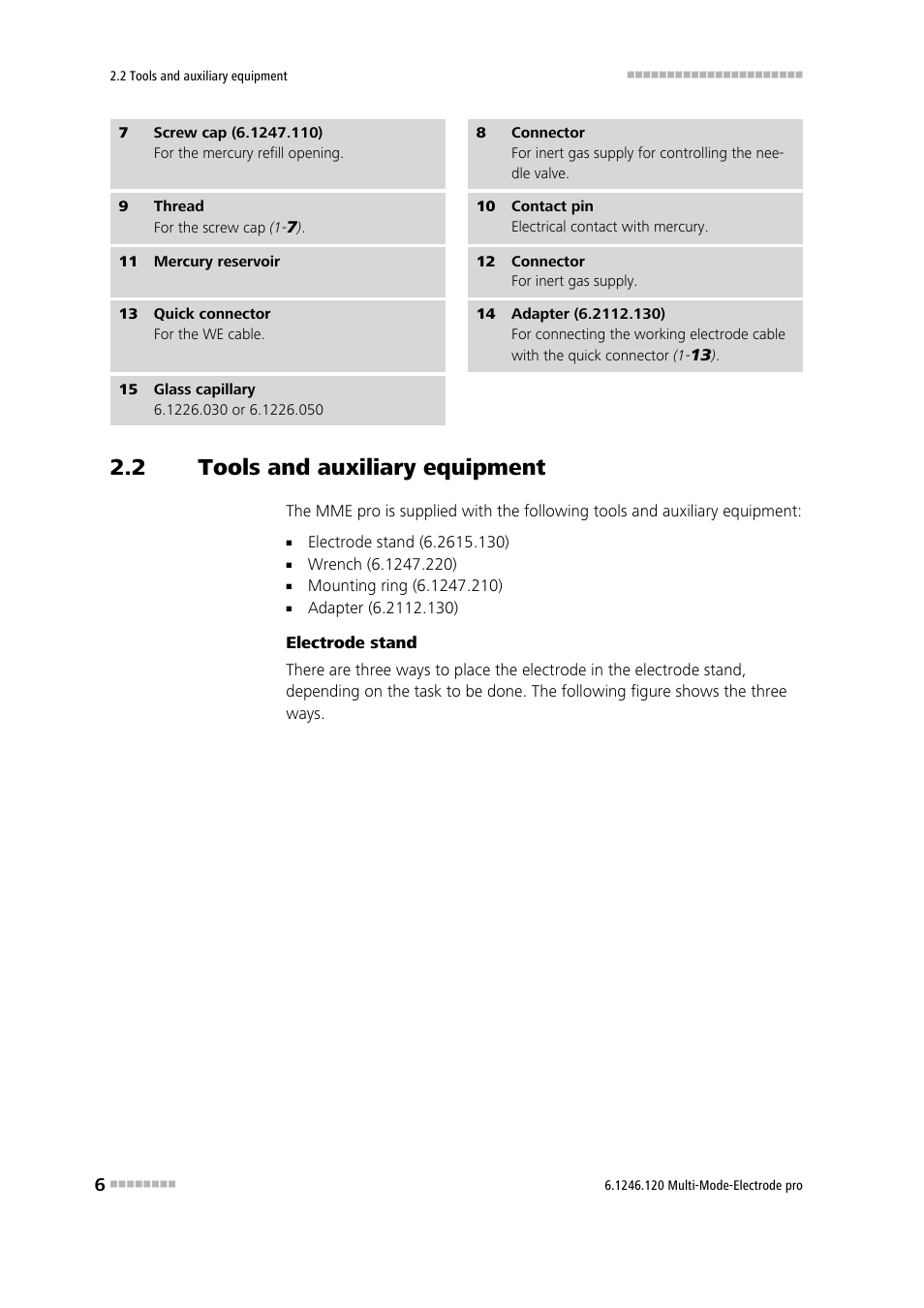 2 tools and auxiliary equipment, Tools and auxiliary equipment | Metrohm Multi-Mode Electrode pro User Manual | Page 14 / 57