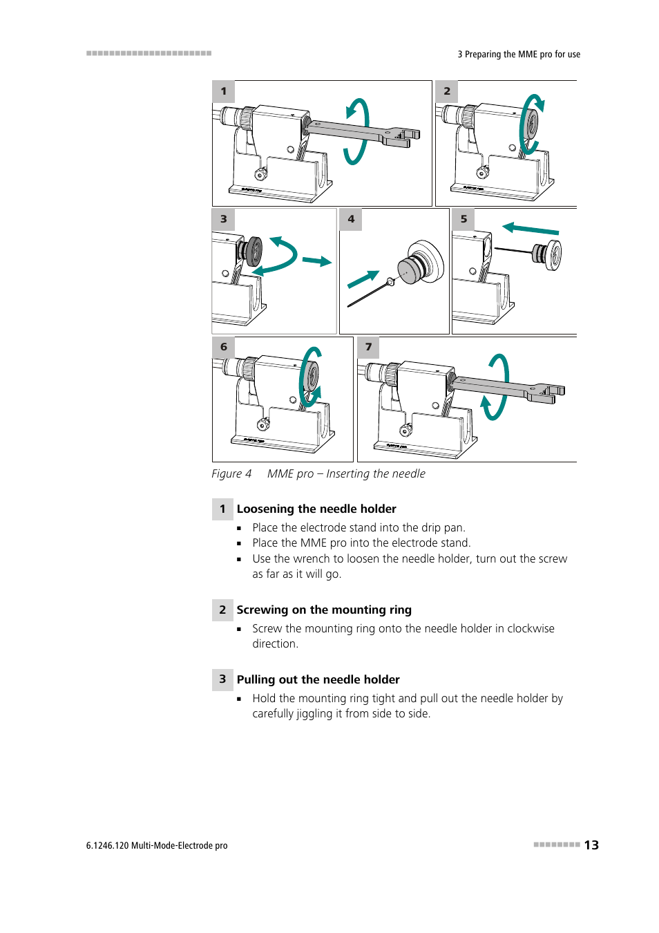 Figure 4, Mme pro – inserting the needle | Metrohm Multi-Mode Electrode pro User Manual | Page 21 / 57