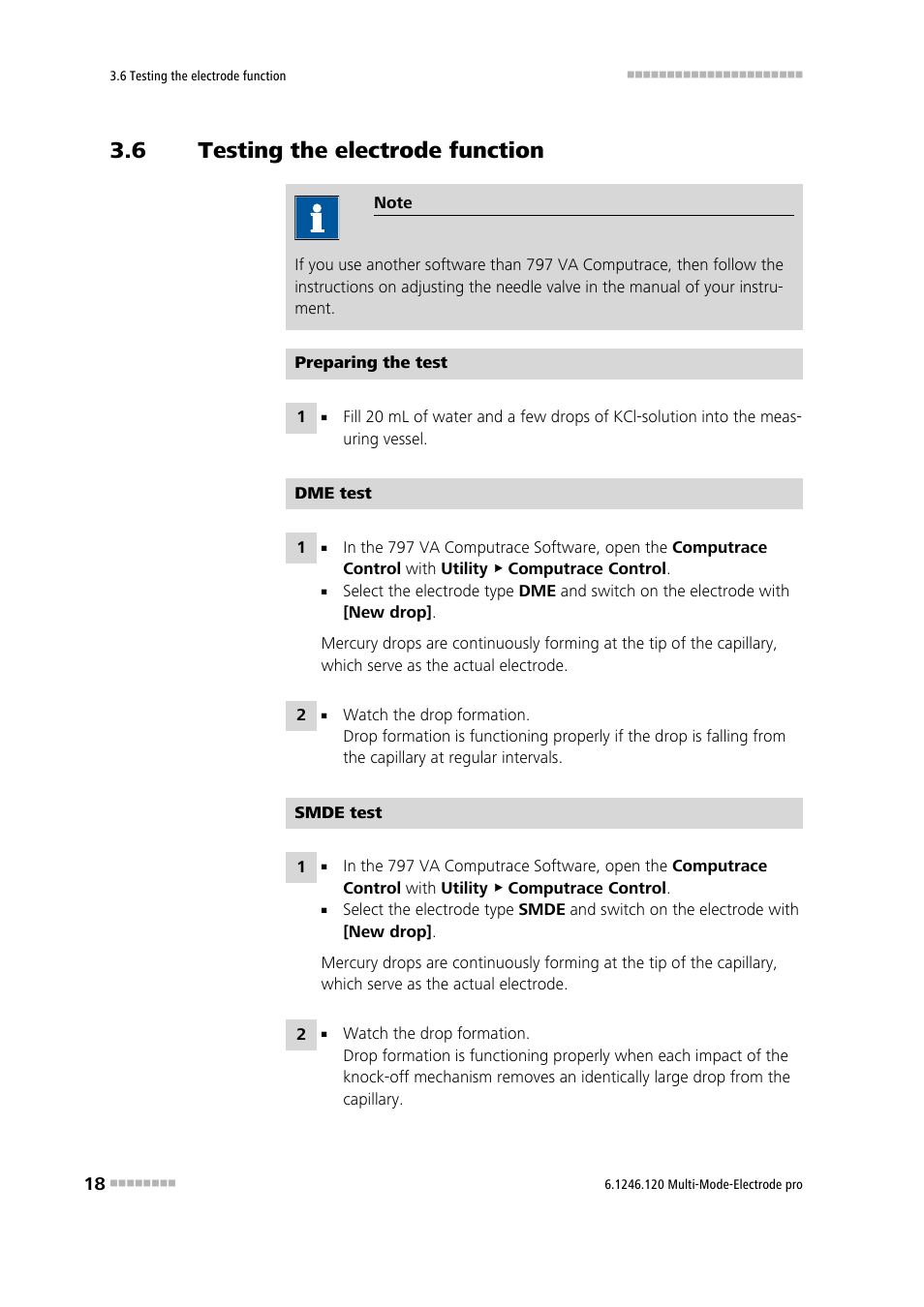 6 testing the electrode function, Testing the electrode function | Metrohm Multi-Mode Electrode pro User Manual | Page 26 / 57