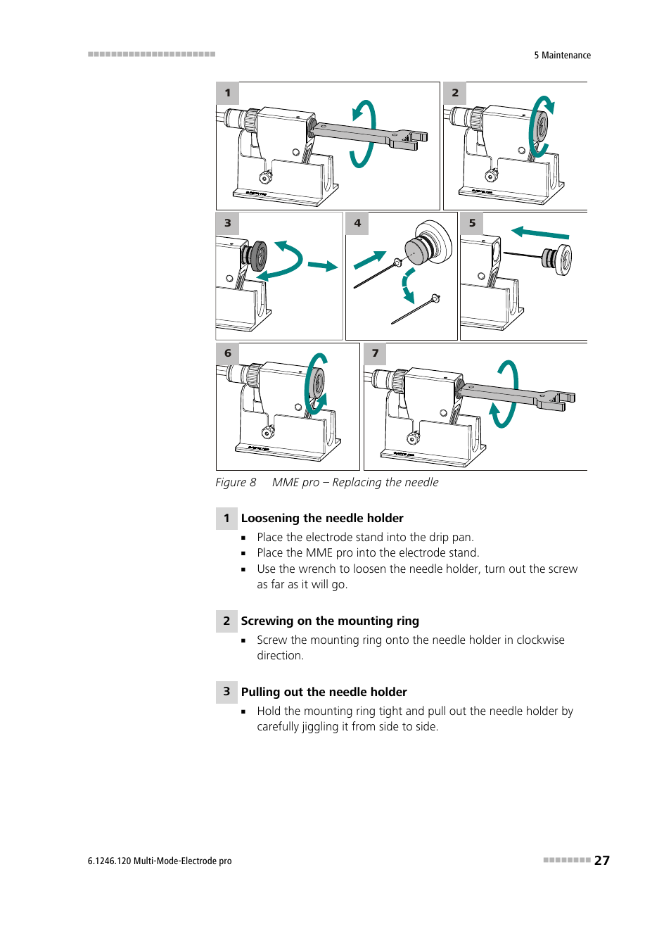Figure 8, Mme pro – replacing the needle | Metrohm Multi-Mode Electrode pro User Manual | Page 35 / 57
