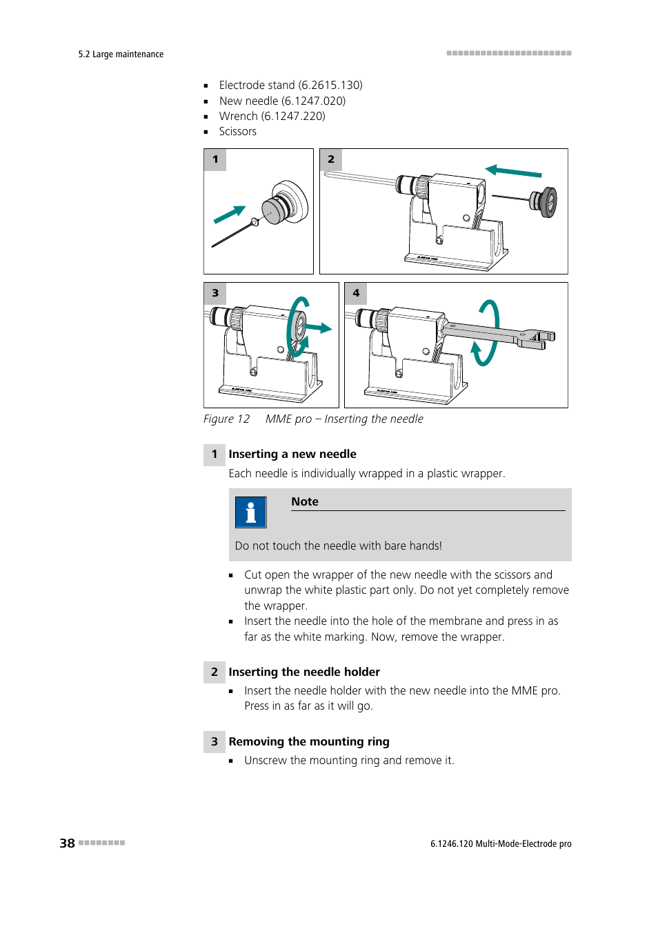 Figure 12, Mme pro – inserting the needle | Metrohm Multi-Mode Electrode pro User Manual | Page 46 / 57