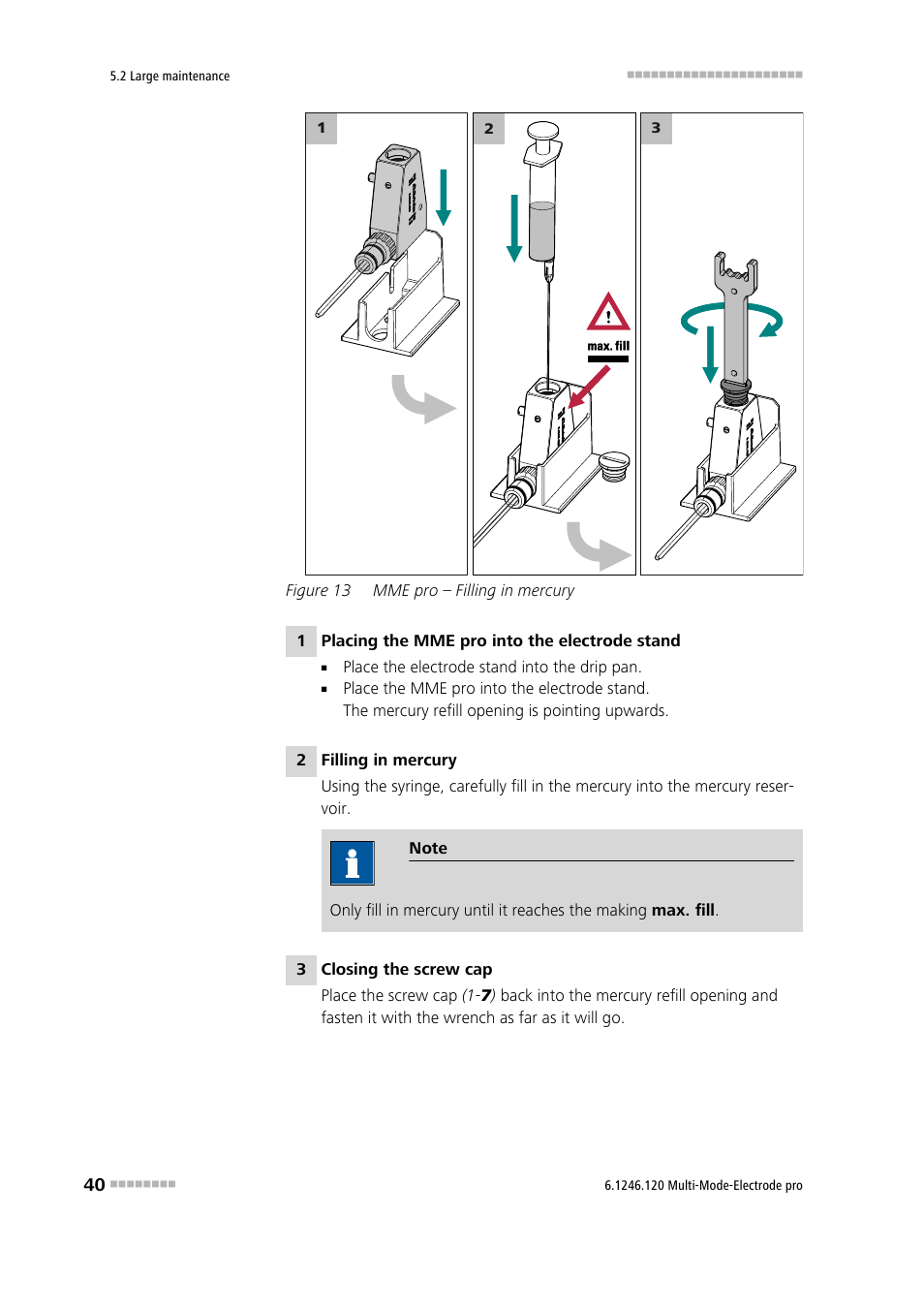 Figure 13, Mme pro – filling in mercury | Metrohm Multi-Mode Electrode pro User Manual | Page 48 / 57