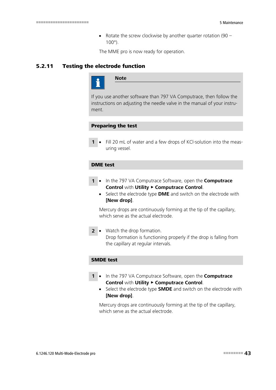 11 testing the electrode function, Testing the electrode function | Metrohm Multi-Mode Electrode pro User Manual | Page 51 / 57