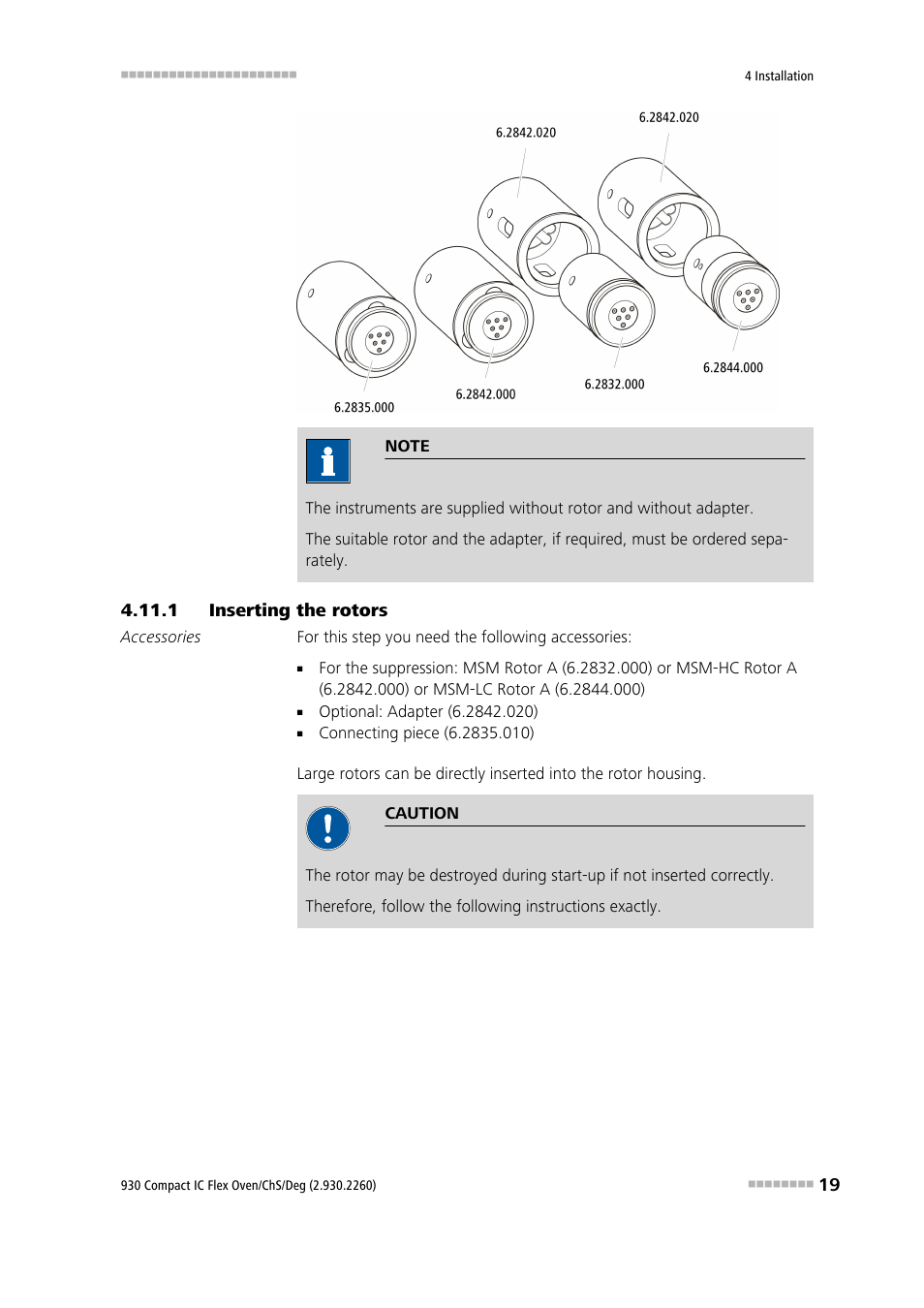 1 inserting the rotors, Inserting the rotors | Metrohm 930 Compact IC Flex Oven/ChS/Deg User Manual | Page 27 / 47
