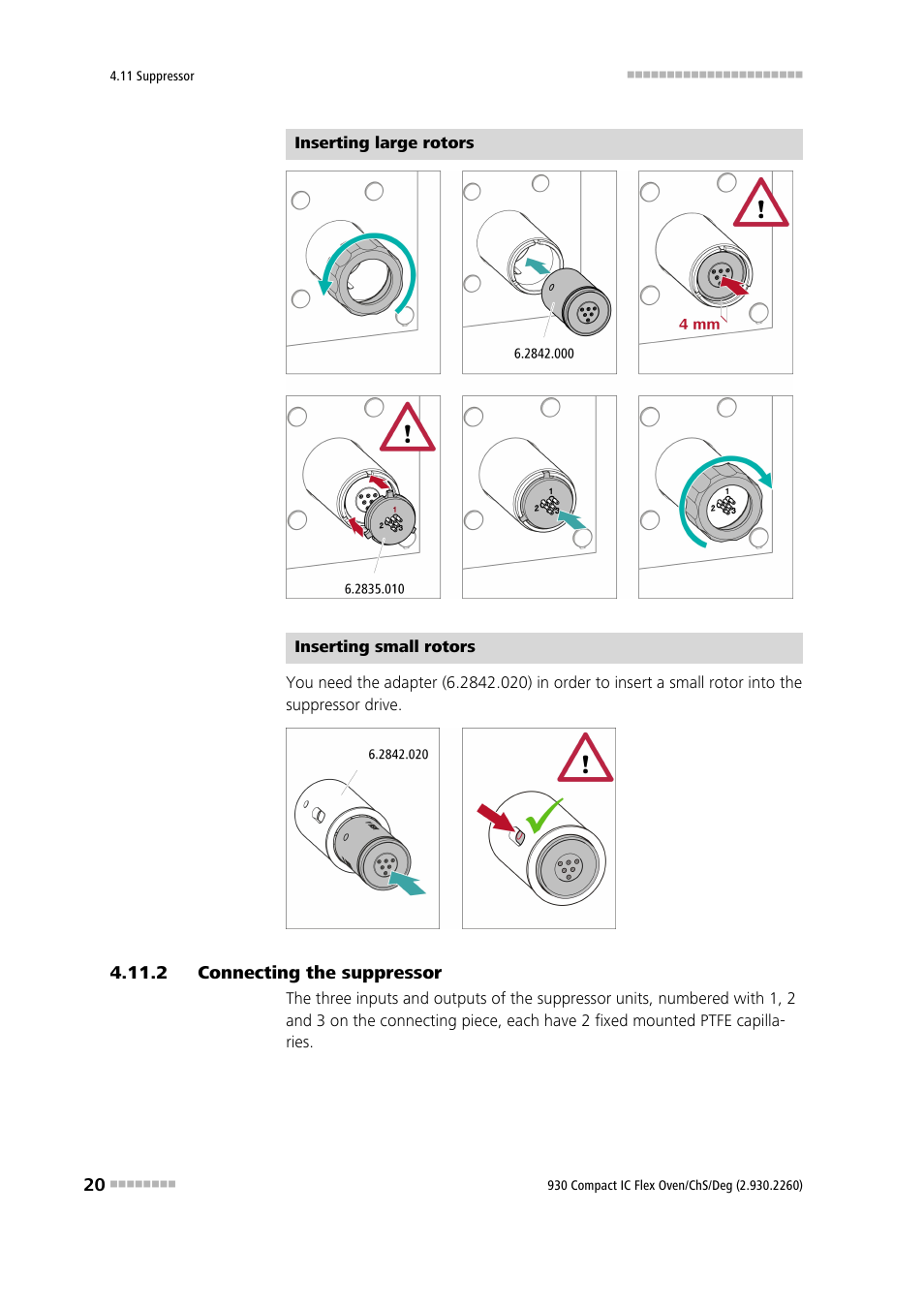 2 connecting the suppressor, Connecting the suppressor | Metrohm 930 Compact IC Flex Oven/ChS/Deg User Manual | Page 28 / 47