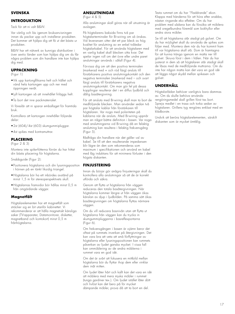 Bowers & Wilkins 604 S2 User Manual | Page 19 / 20